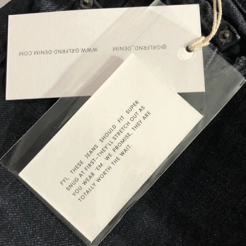 GRLFRND Black Karolina High Rise Skinny Jeans Raw Hem 100% Cotton Denim 27 New - Picture 10 of 11
